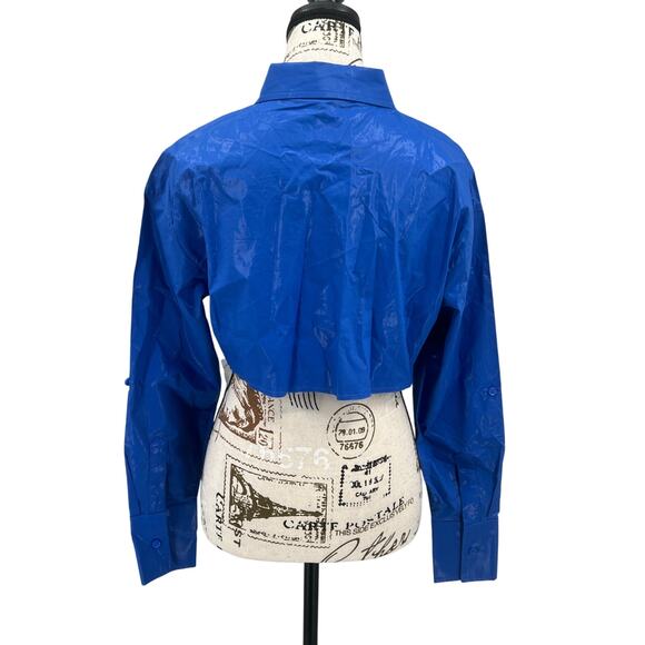 SER. O. YA Chi Coated Top in Royal Blue, size S, NWT. - Picture 6 of 10